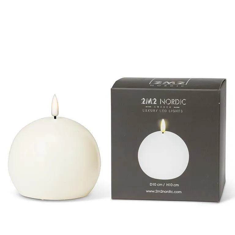 Ivory LED Ball Candle Set