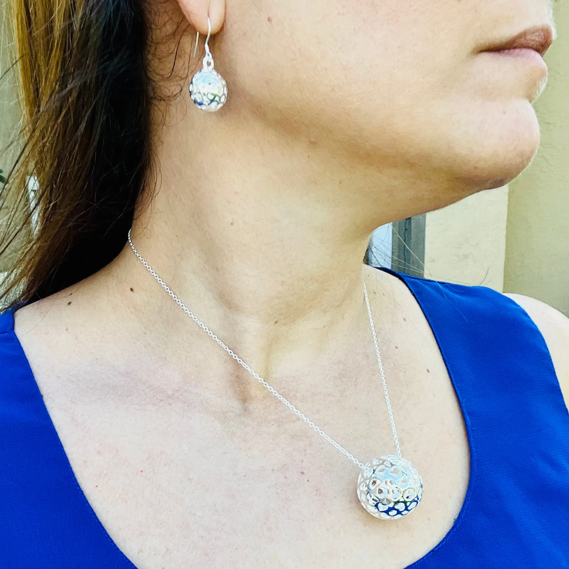 Large Bell Necklace & Earrings Set