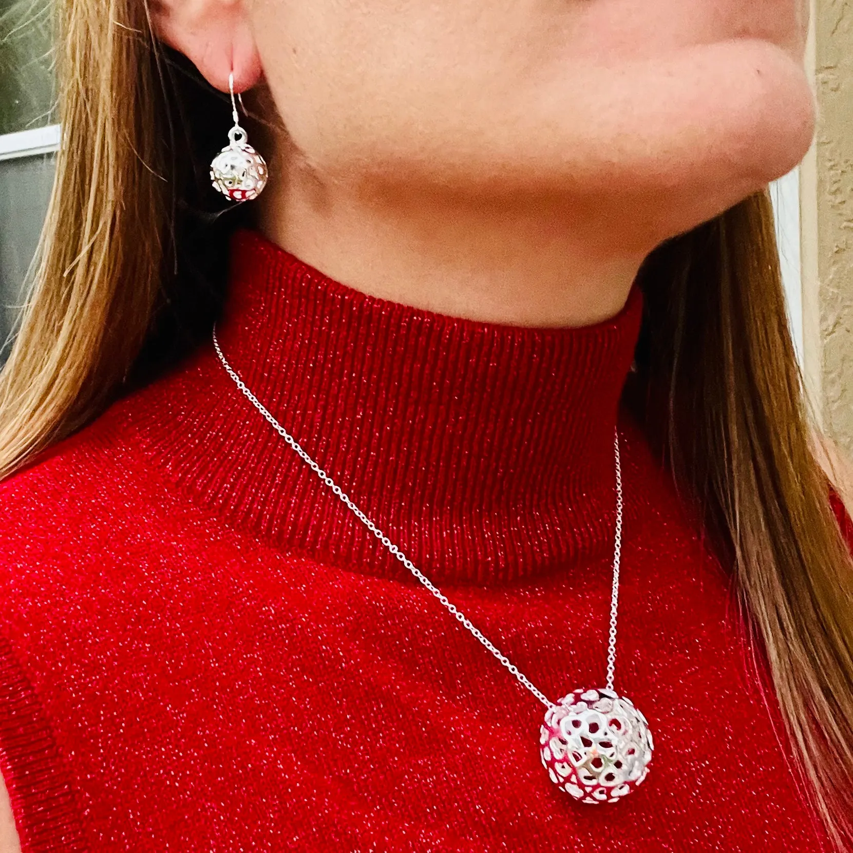 Large Bell Necklace & Earrings Set