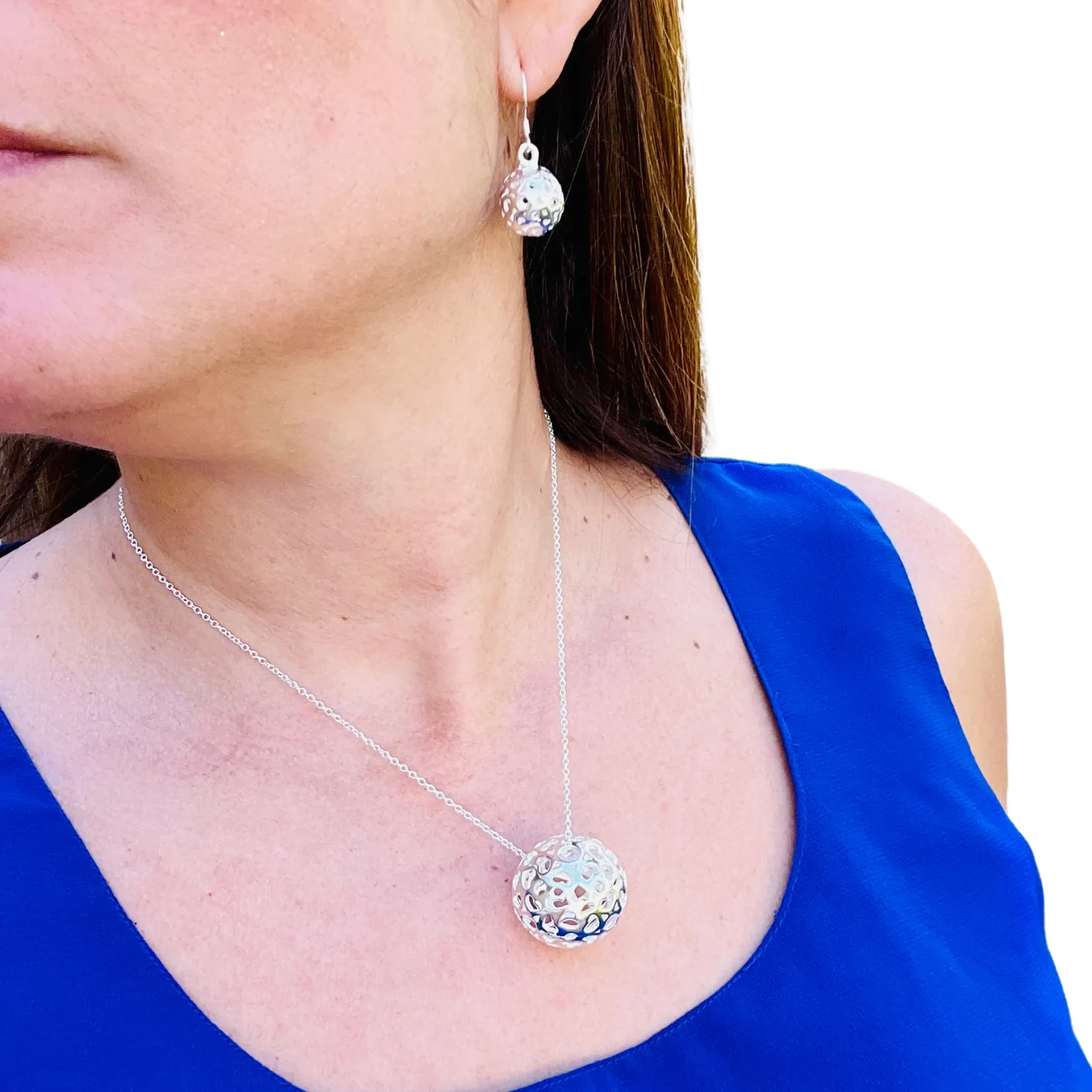 Large Bell Necklace & Earrings Set