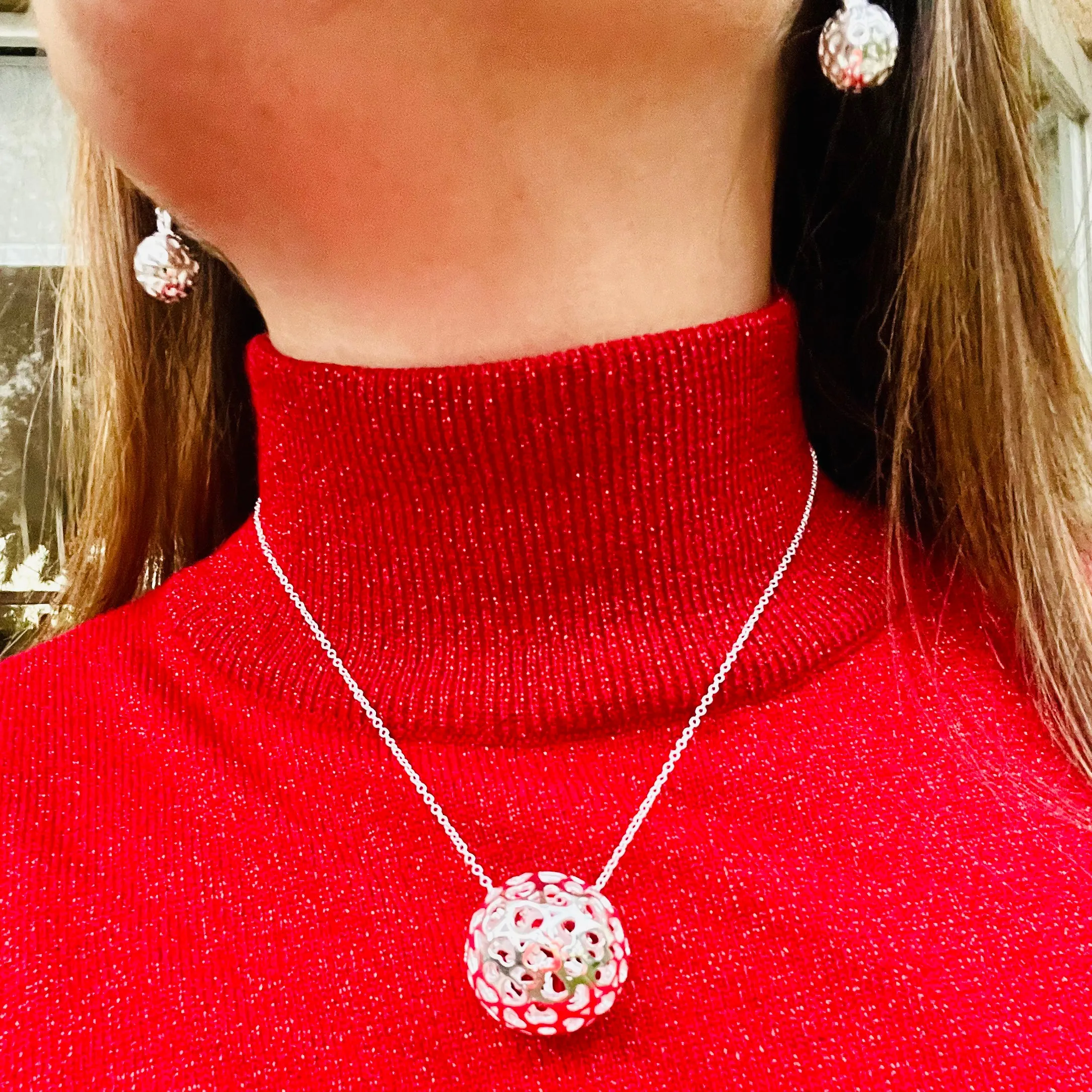 Large Bell Necklace & Earrings Set