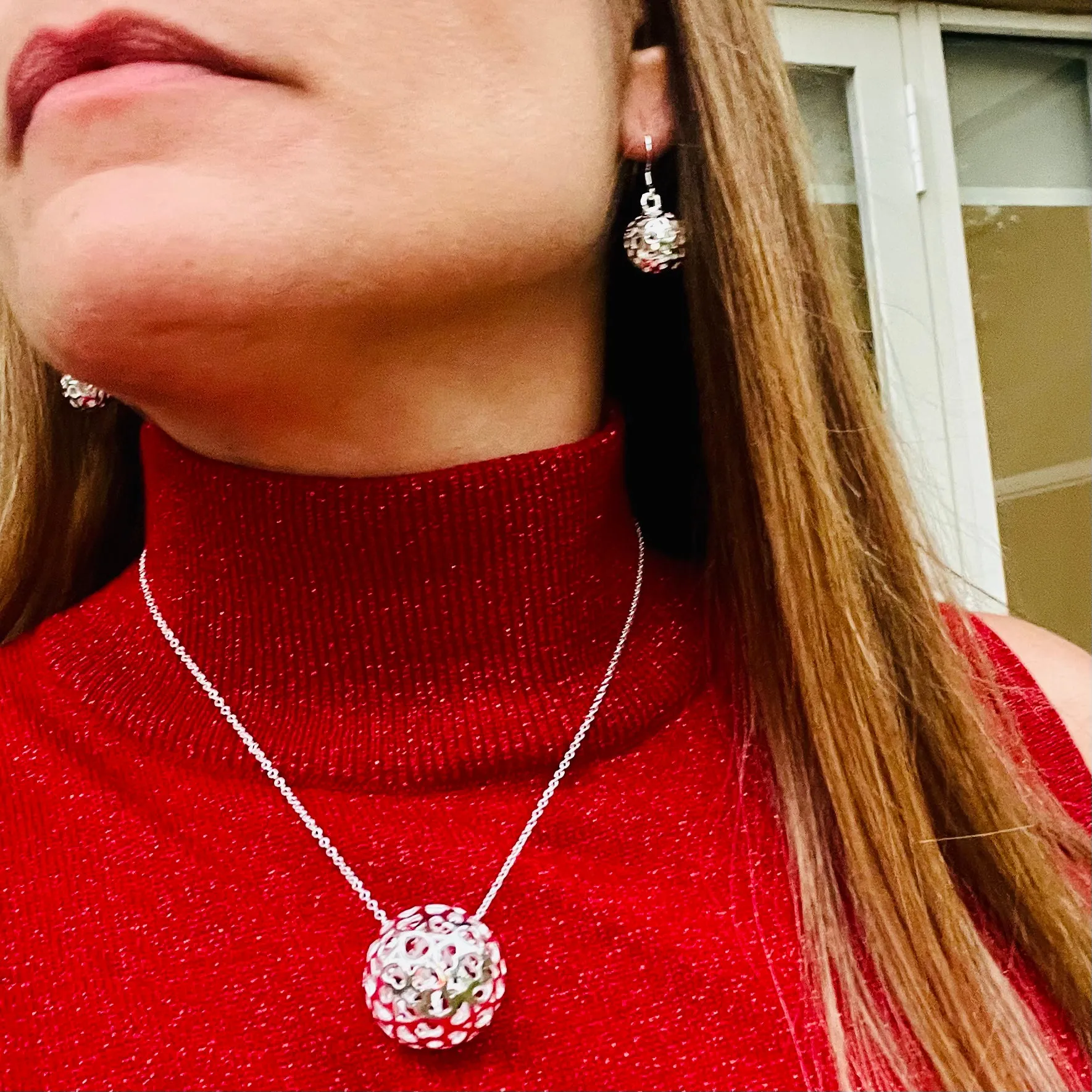 Large Bell Necklace & Earrings Set