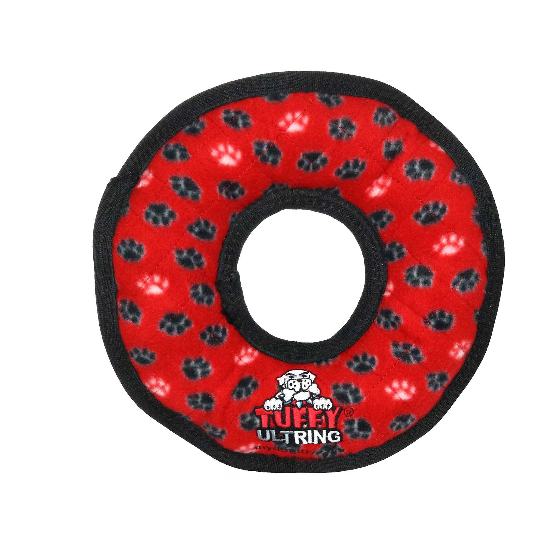 Large Tuffy Ultimate Ring - Red Paw, Durable, Squeaky Dog Toy