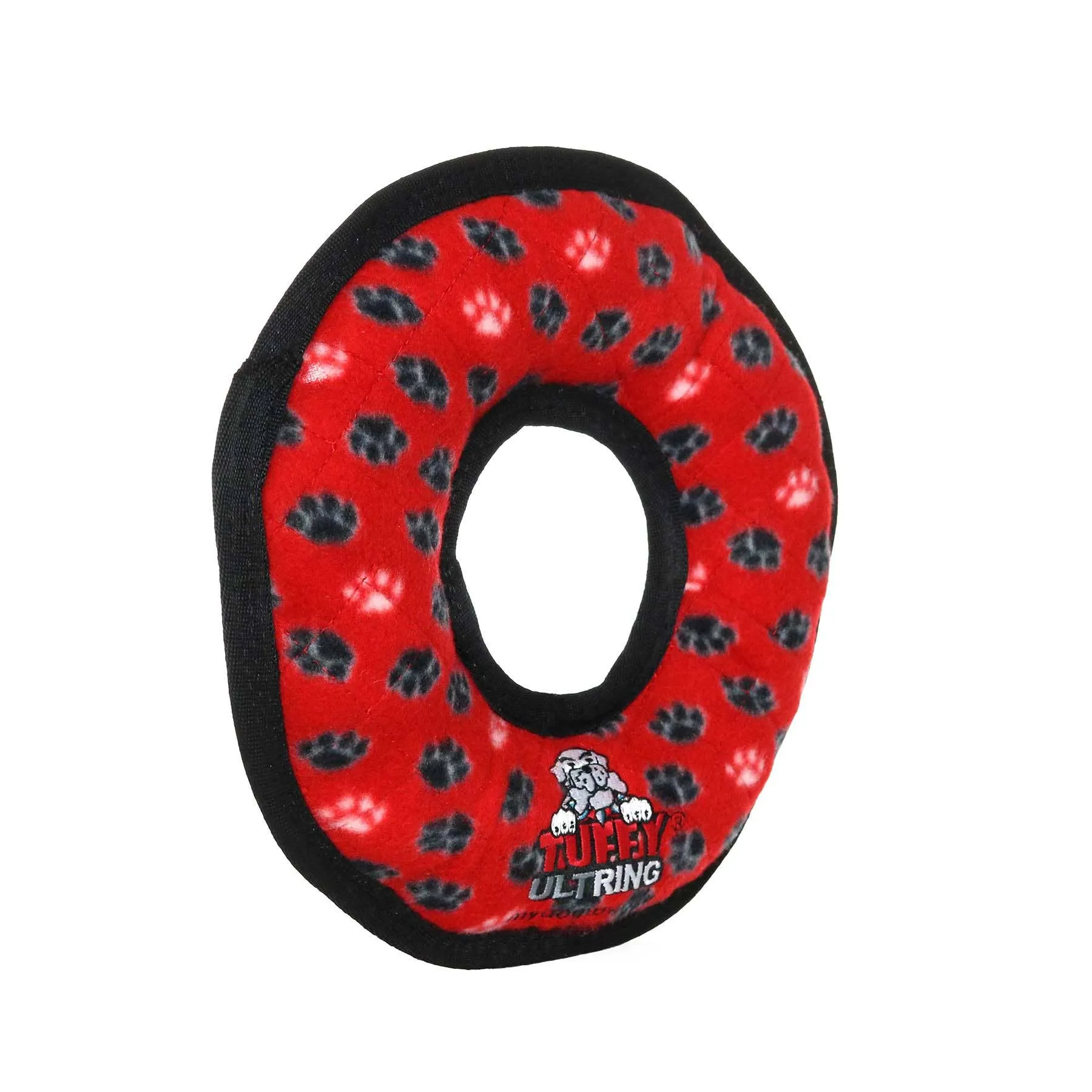 Large Tuffy Ultimate Ring - Red Paw, Durable, Squeaky Dog Toy