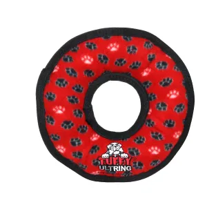 Large Tuffy Ultimate Ring - Red Paw, Durable, Squeaky Dog Toy