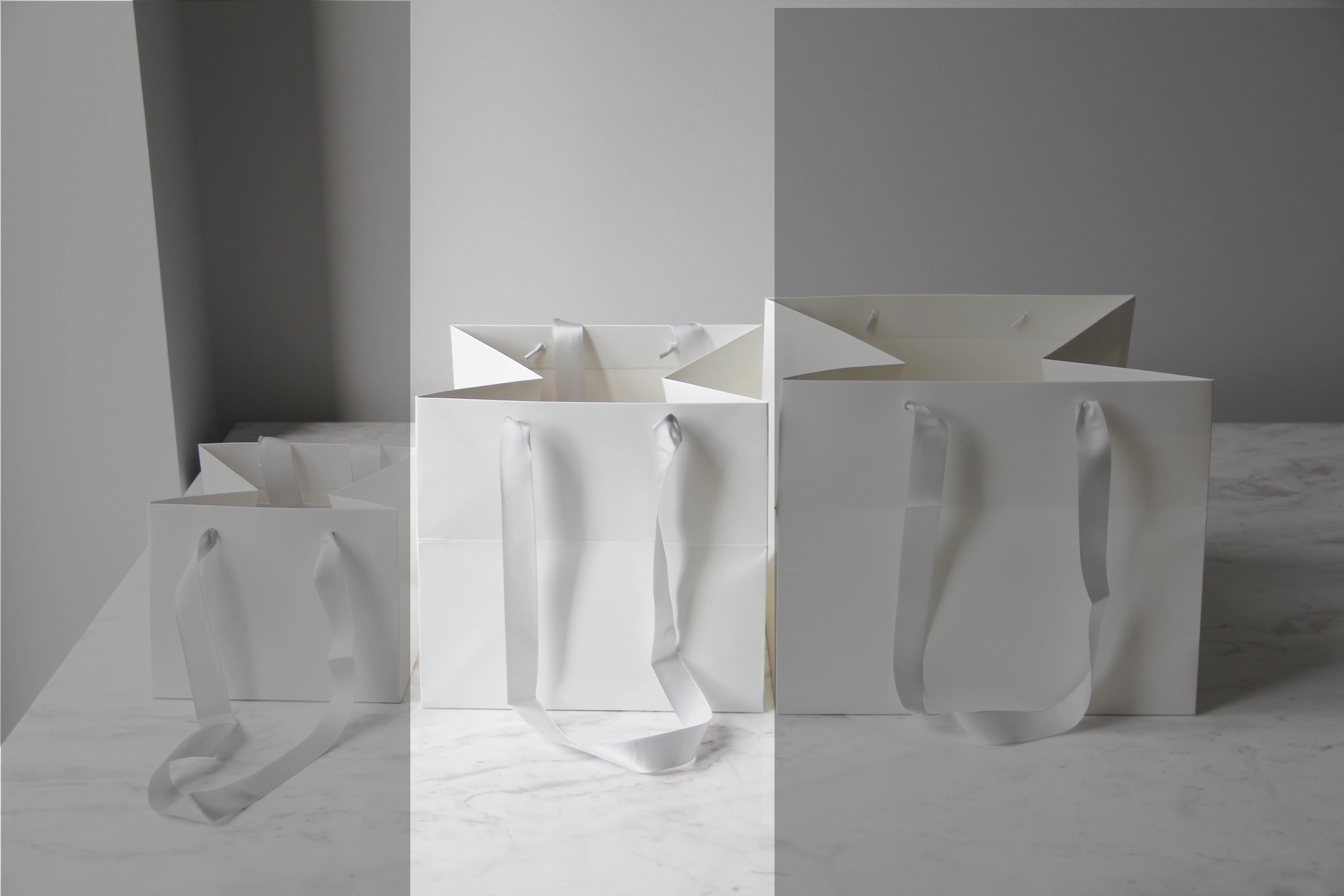 Luxury Flower/gift  Bag With Silk Ribbon Handle