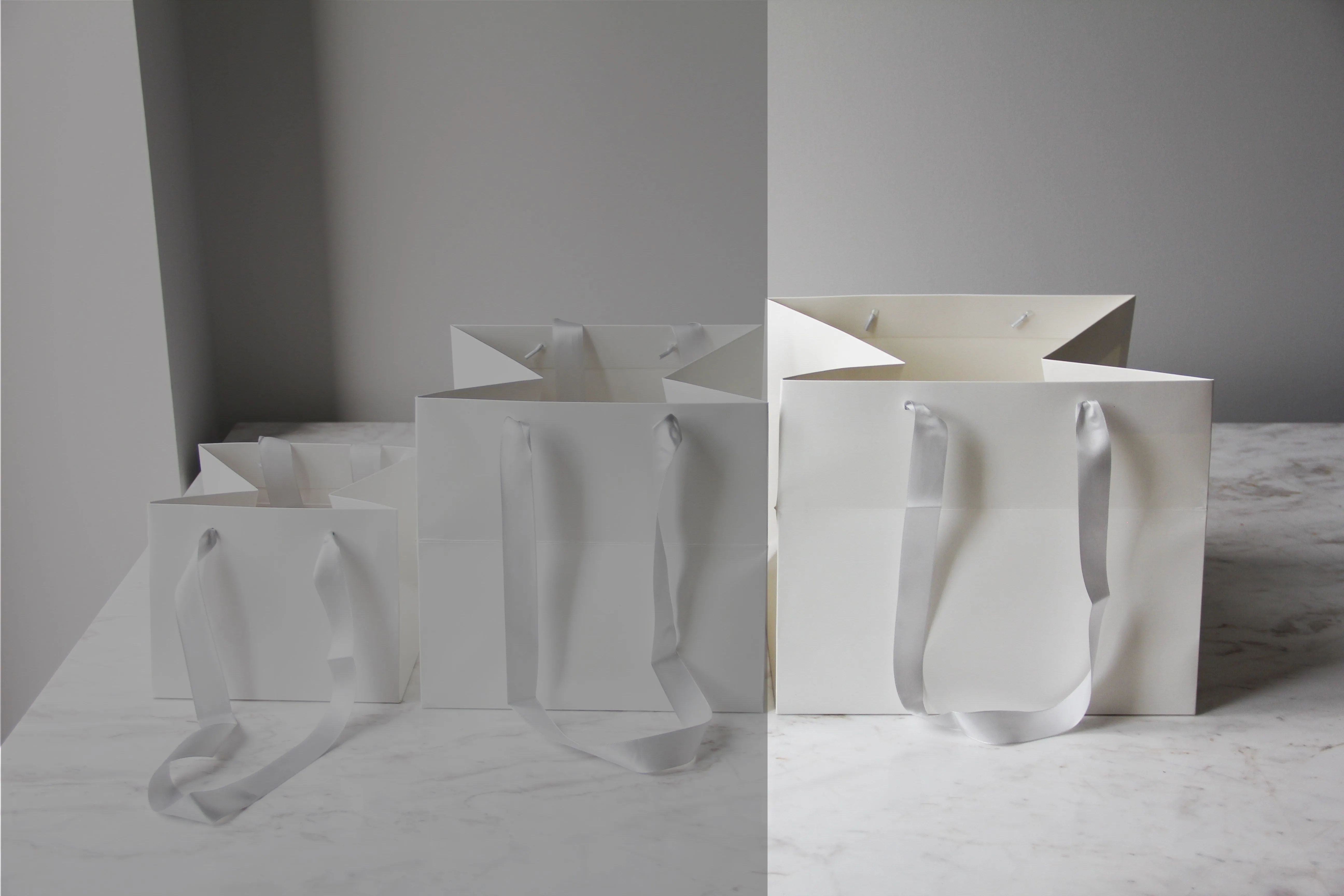 Luxury Flower/gift  Bag With Silk Ribbon Handle