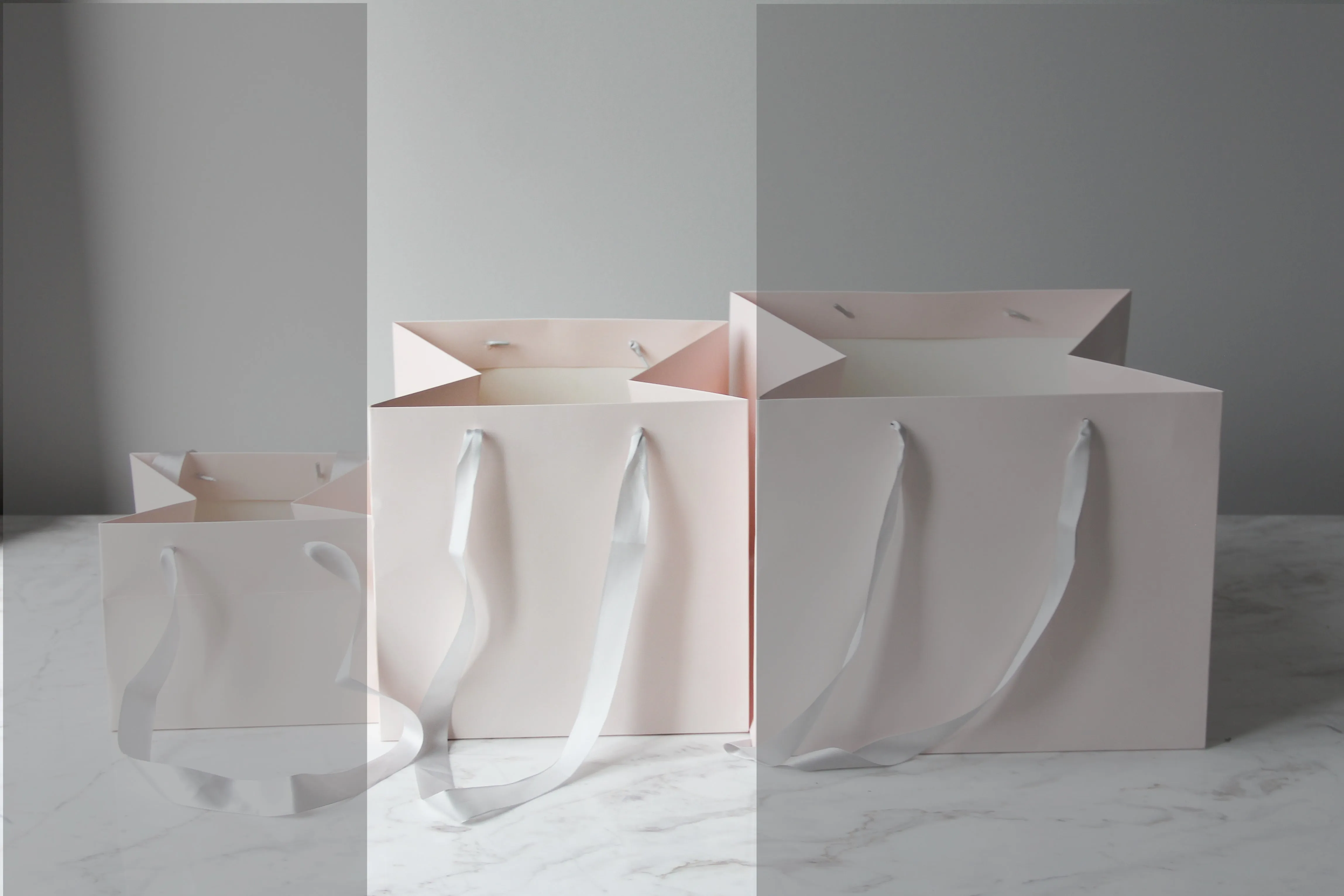 Luxury Flower/gift  Bag With Silk Ribbon Handle