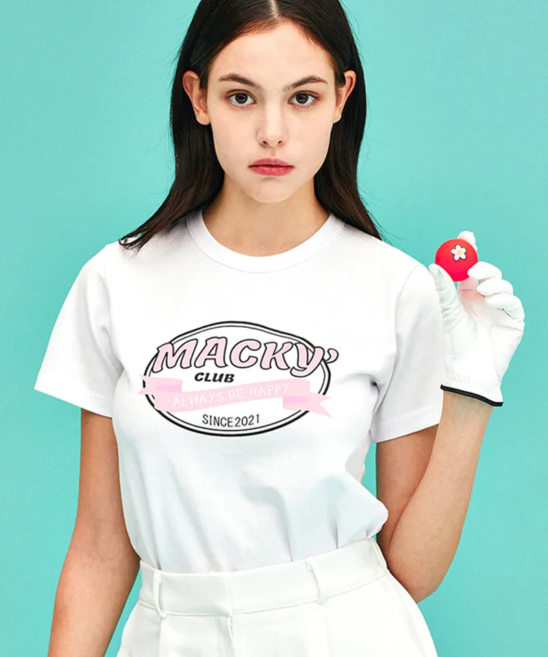 MACKY Golf: Around T-Shirt - White-Pink