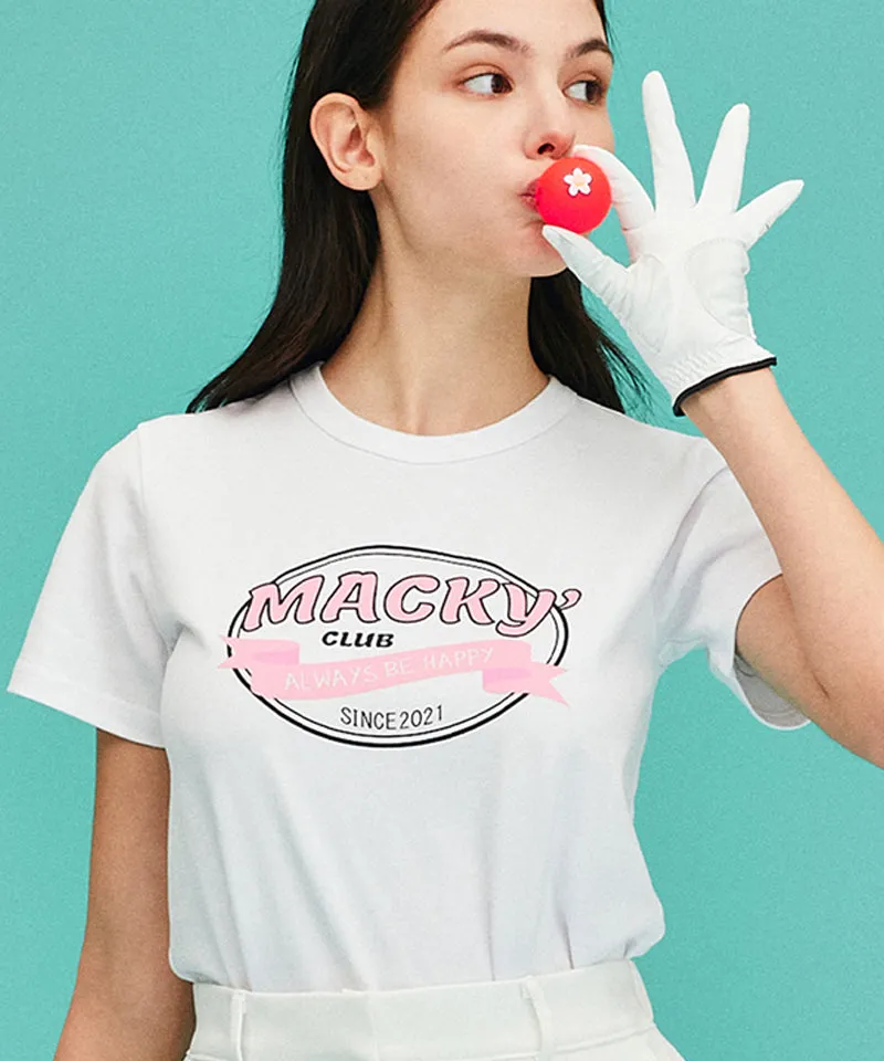 MACKY Golf: Around T-Shirt - White-Pink