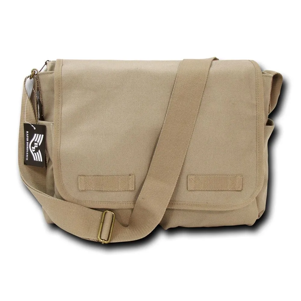 Messenger Bag Khaki Canvas Tactical Military Heavyweight Field Shoulder Laptop
