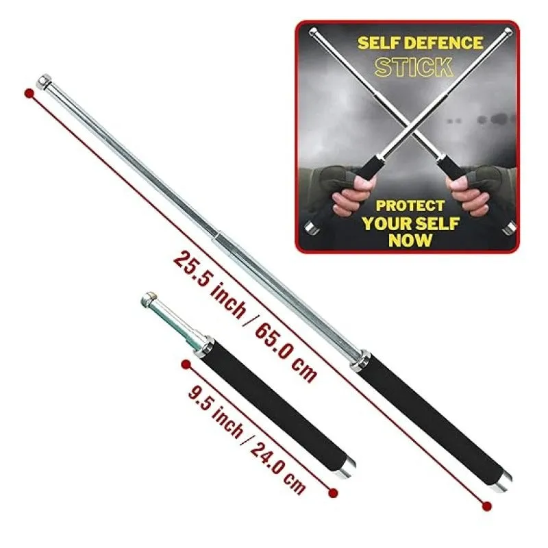 Metal Extendable Self-Defense Stick with Bag