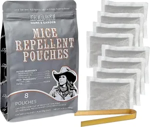 Mice Repellent Pouches, Mouse Repellent, Peppermint Rodent Repellent, Repels Rodent from Nesting in House/Garage, Keep Mouse Out of Car/Boat/RV, 8 Odorant Pouches