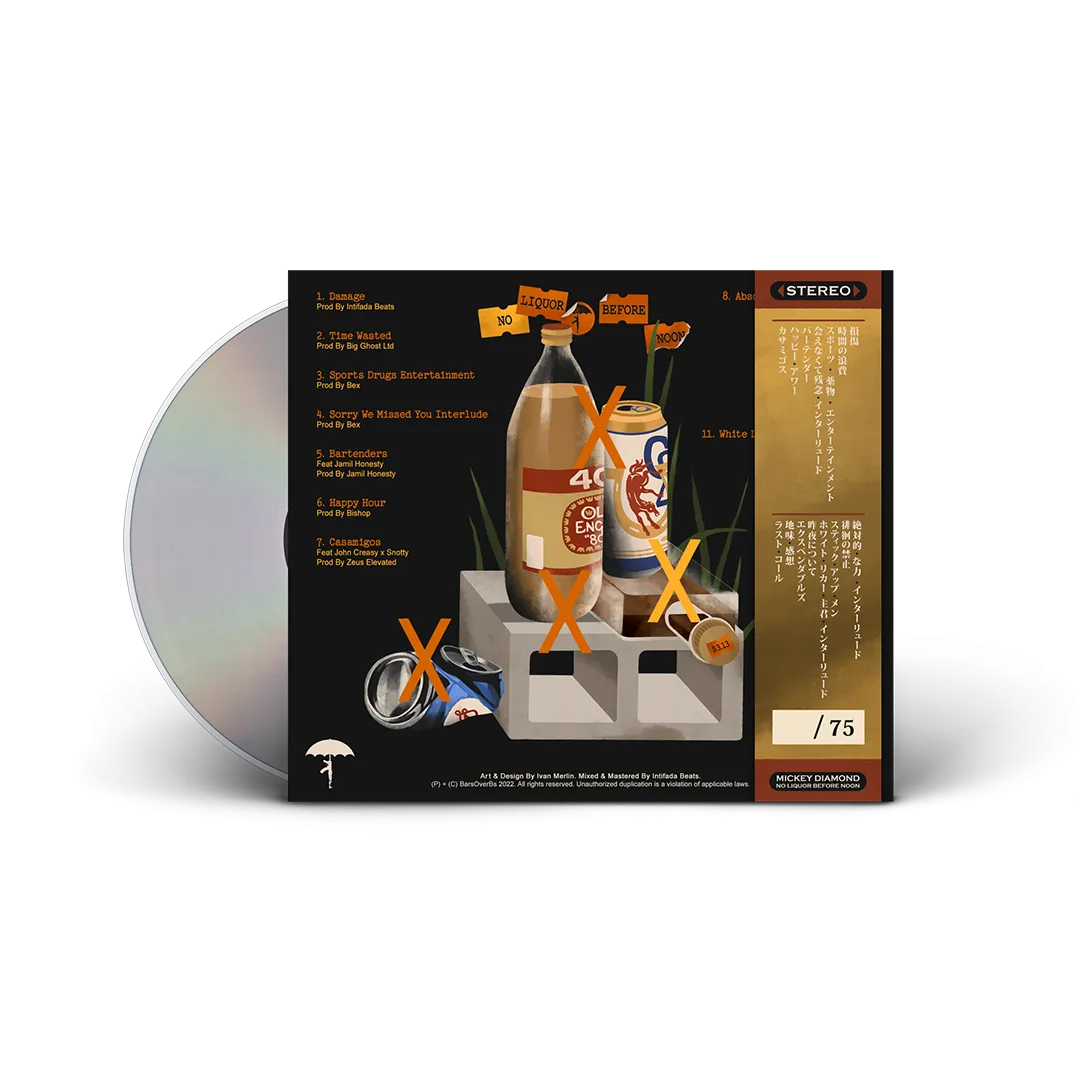 Mickey Diamond - No Liquor Before 12 (Digipak CD With Obi Strip & 8 Page Booklet)   Crown Royal Bag