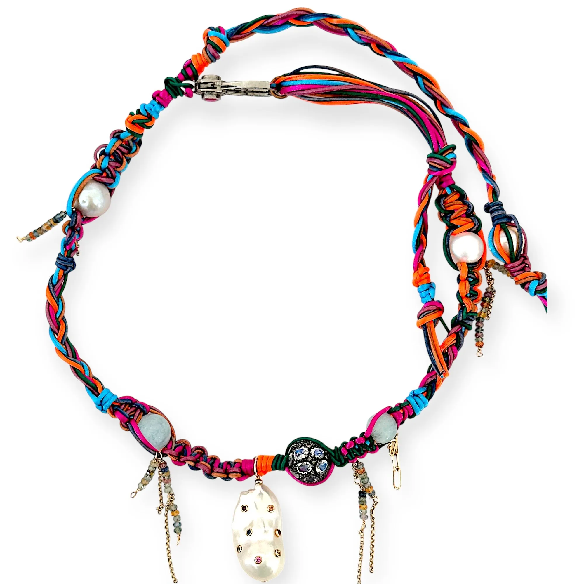 Neon Rainbow Sapphire Diamond Rockstar Choker