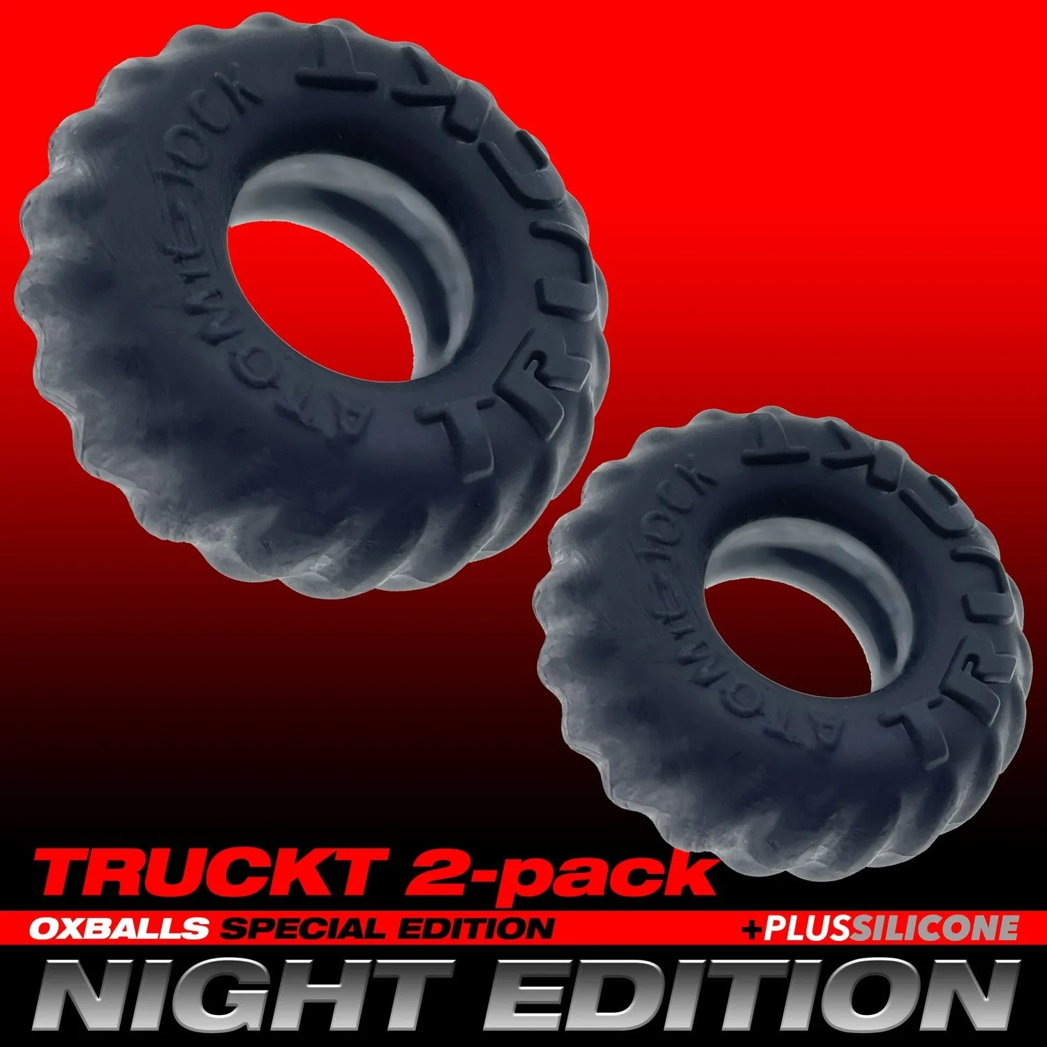 Oxballs Truckt Cock Ring (2 Pack) - Night Edition