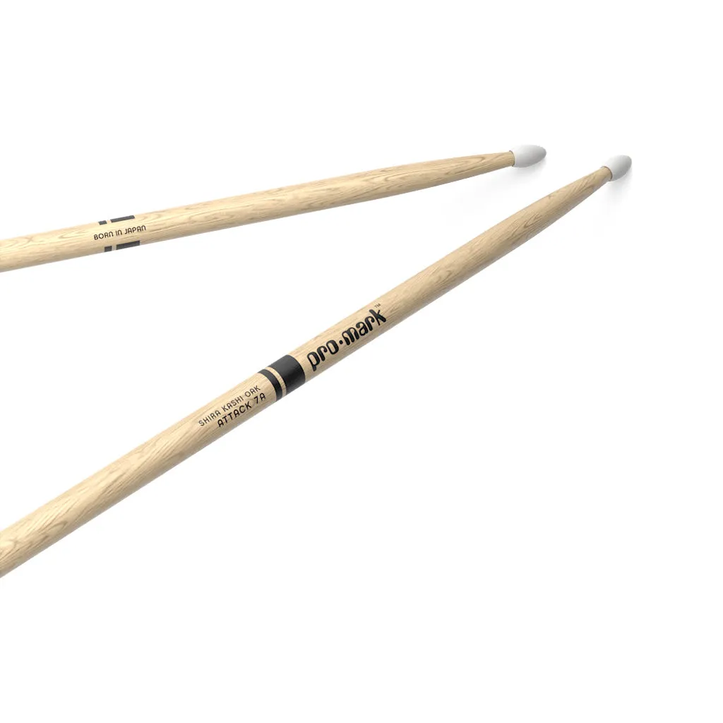 Promark PW7AN Shira Kashi Oak 7A Drumsticks, Nylon Tip