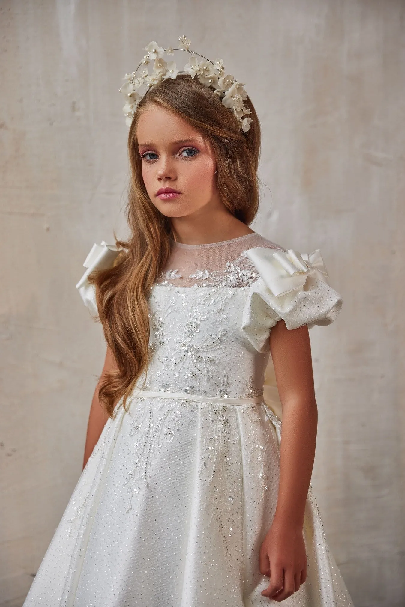 Puff Sleeves and Bows Special Occasion White Dress