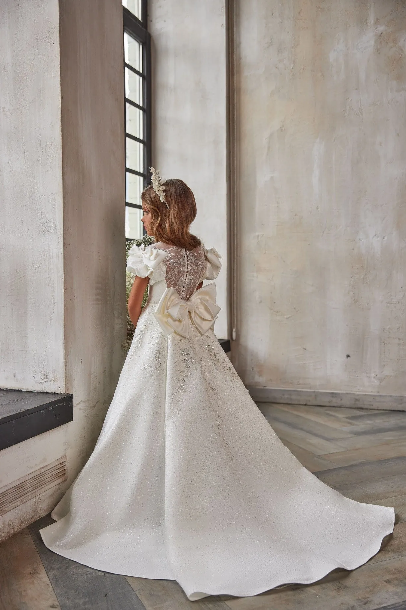 Puff Sleeves and Bows Special Occasion White Dress