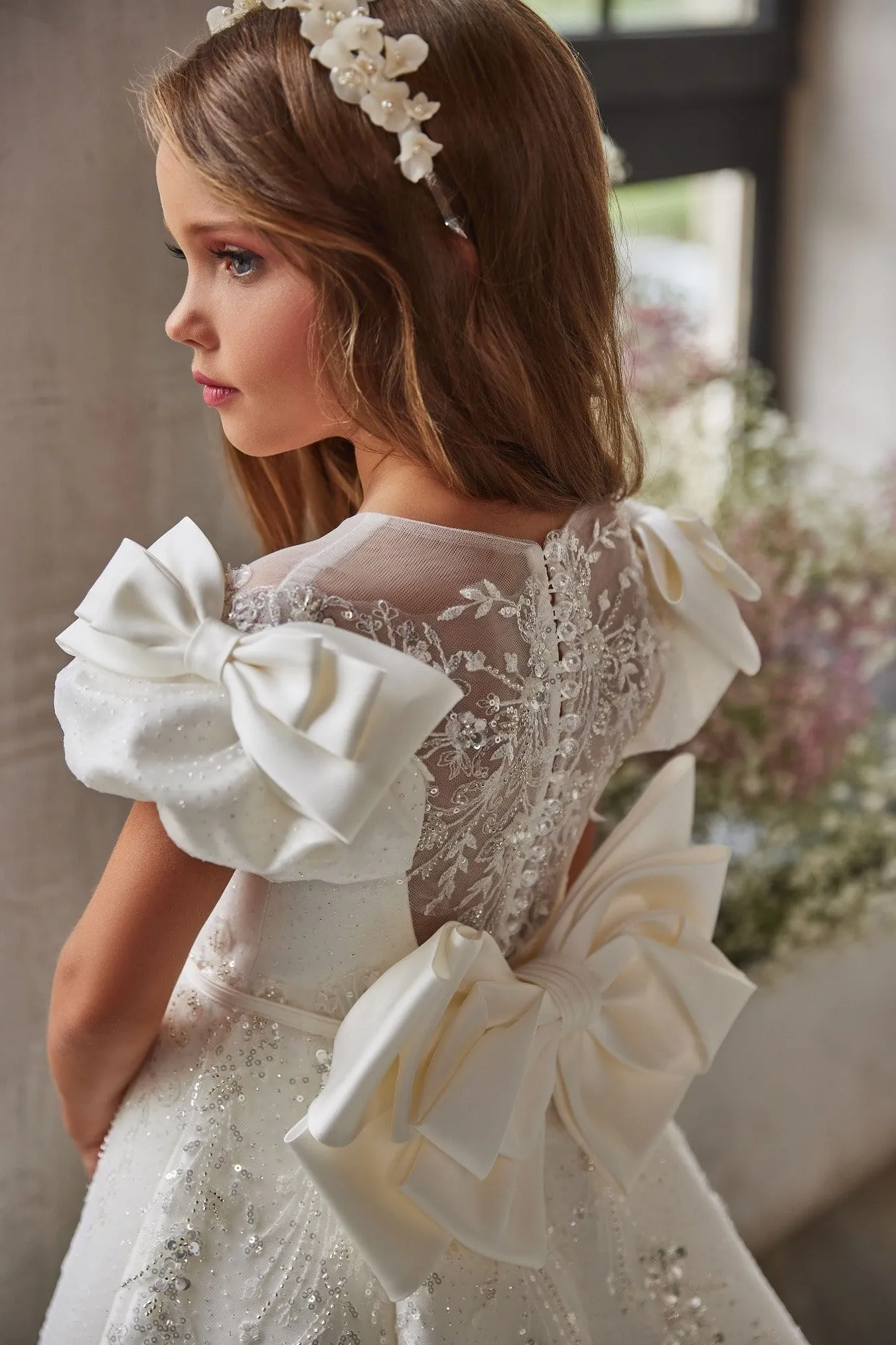 Puff Sleeves and Bows Special Occasion White Dress
