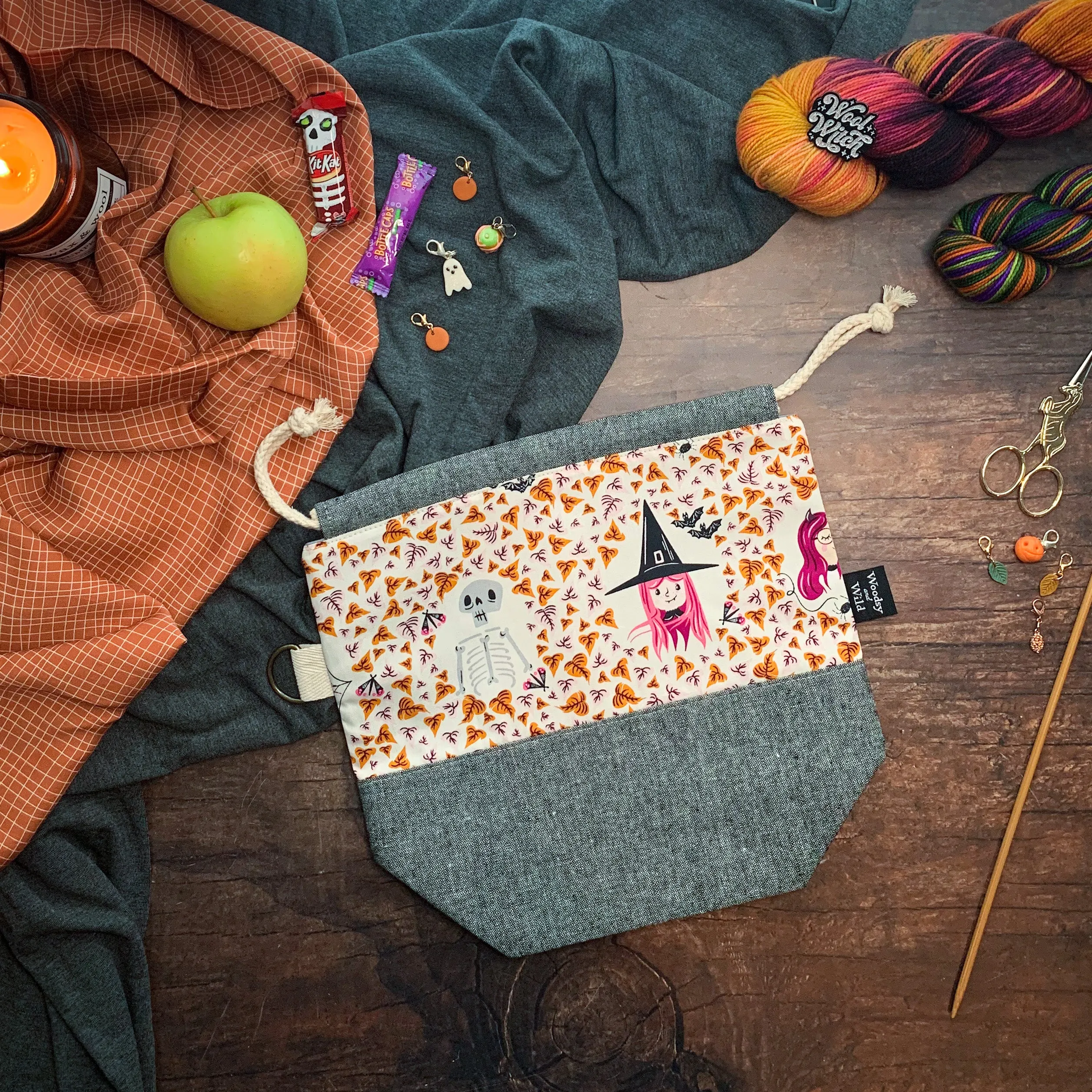 "Boo Crew"- Knitting Project Bag- Ready to Ship