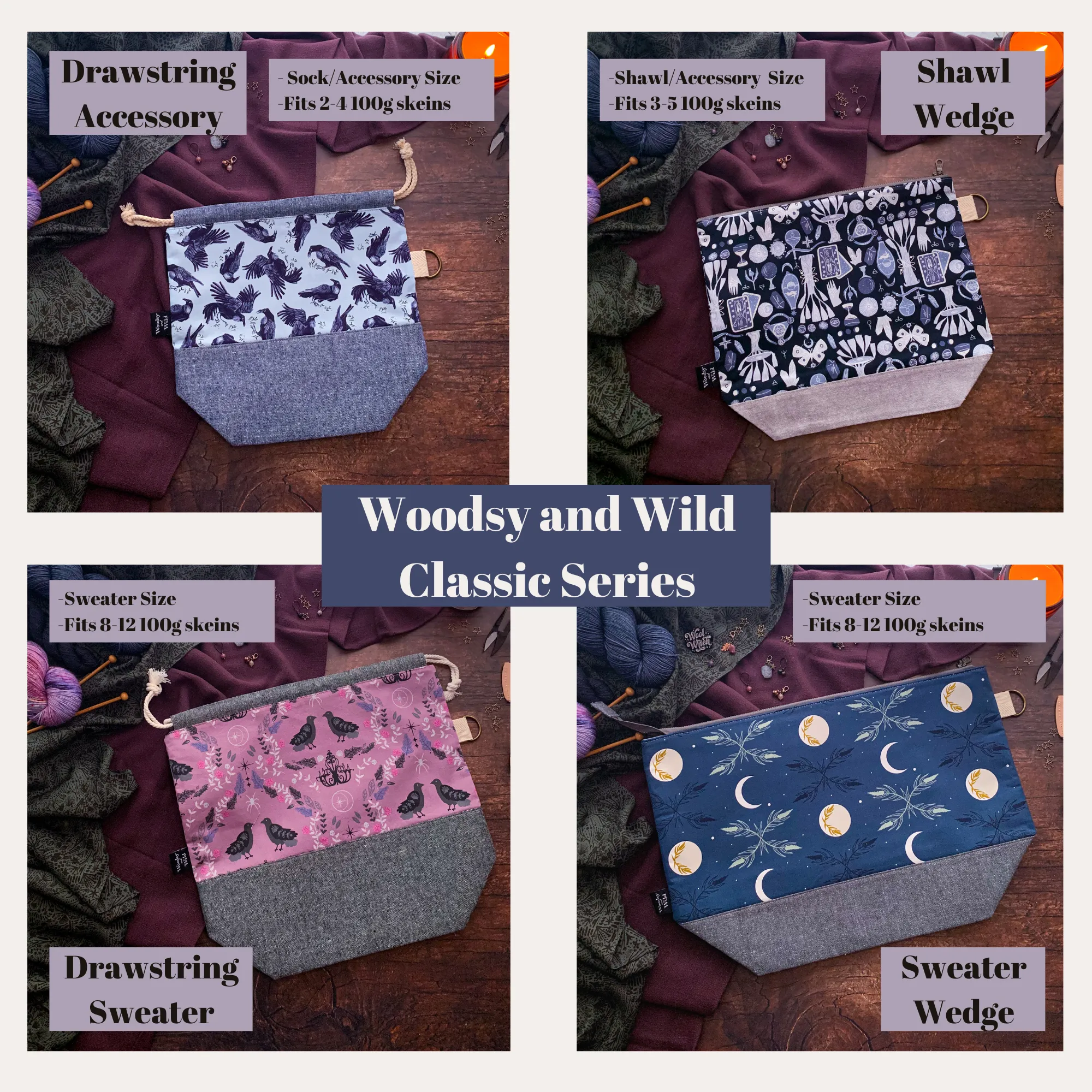 "Boo Crew"- Knitting Project Bag- Ready to Ship