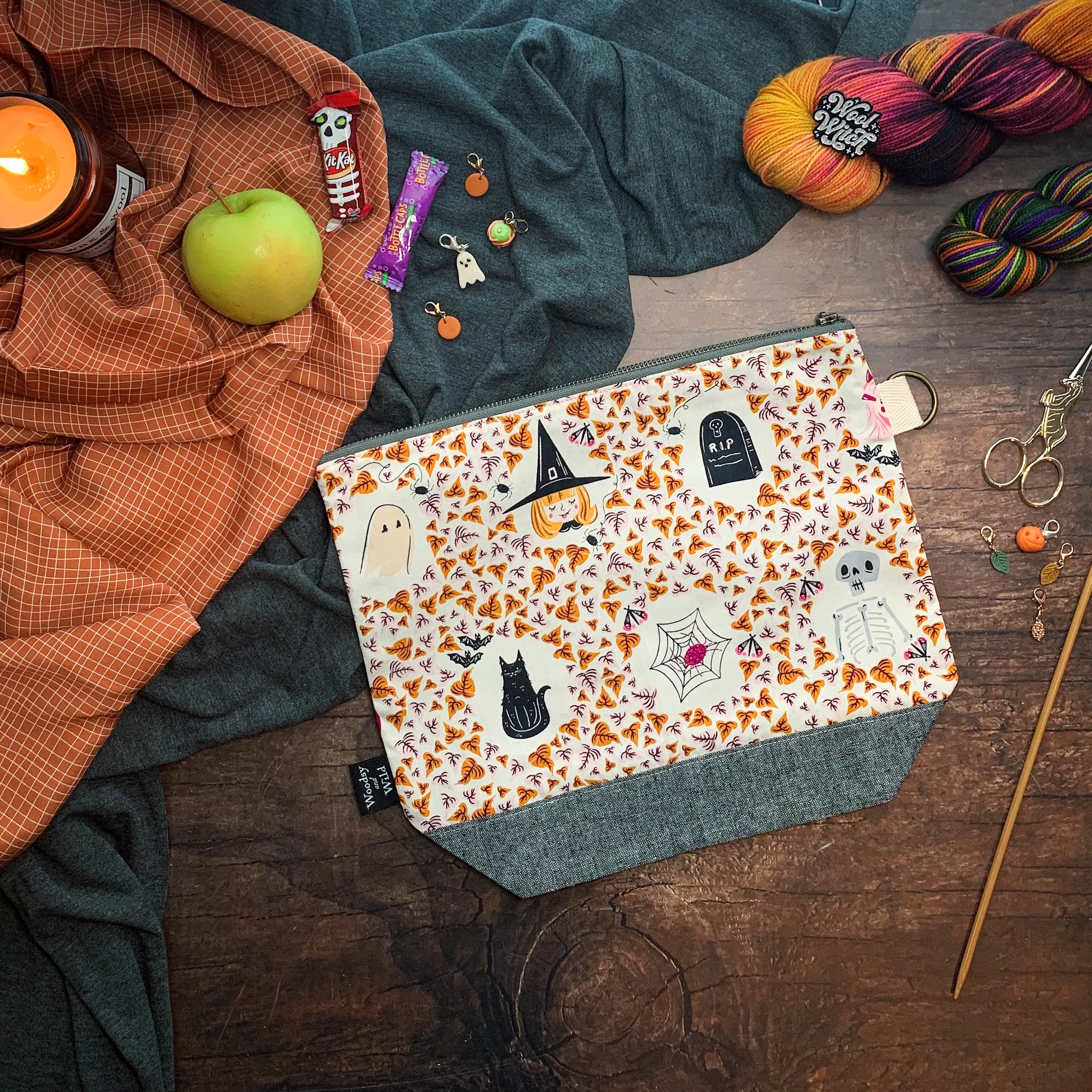 "Boo Crew"- Knitting Project Bag- Ready to Ship