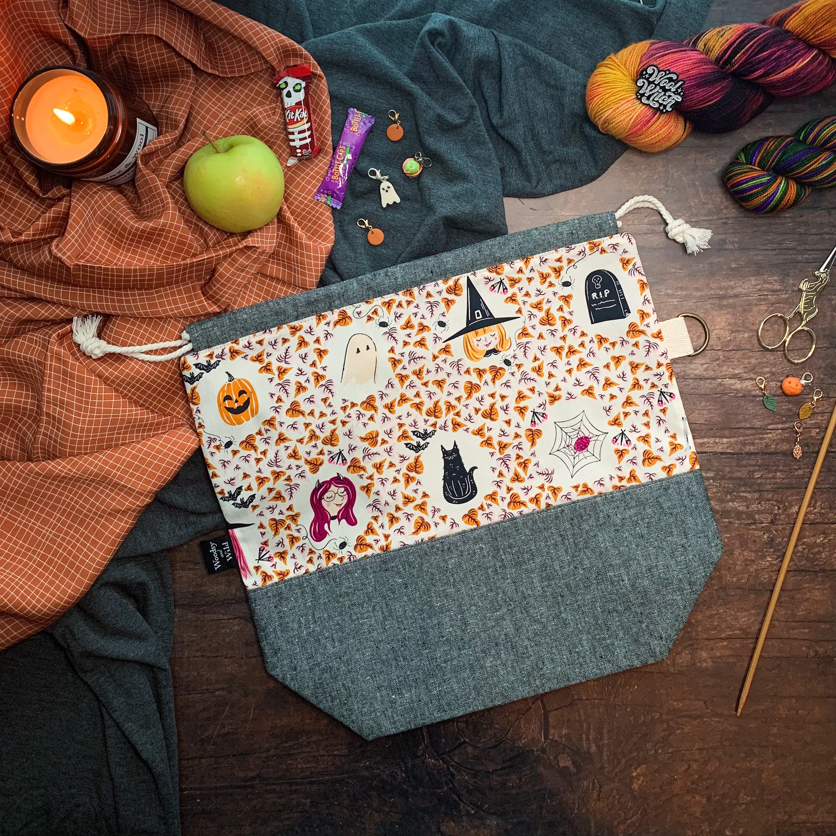 "Boo Crew"- Knitting Project Bag- Ready to Ship