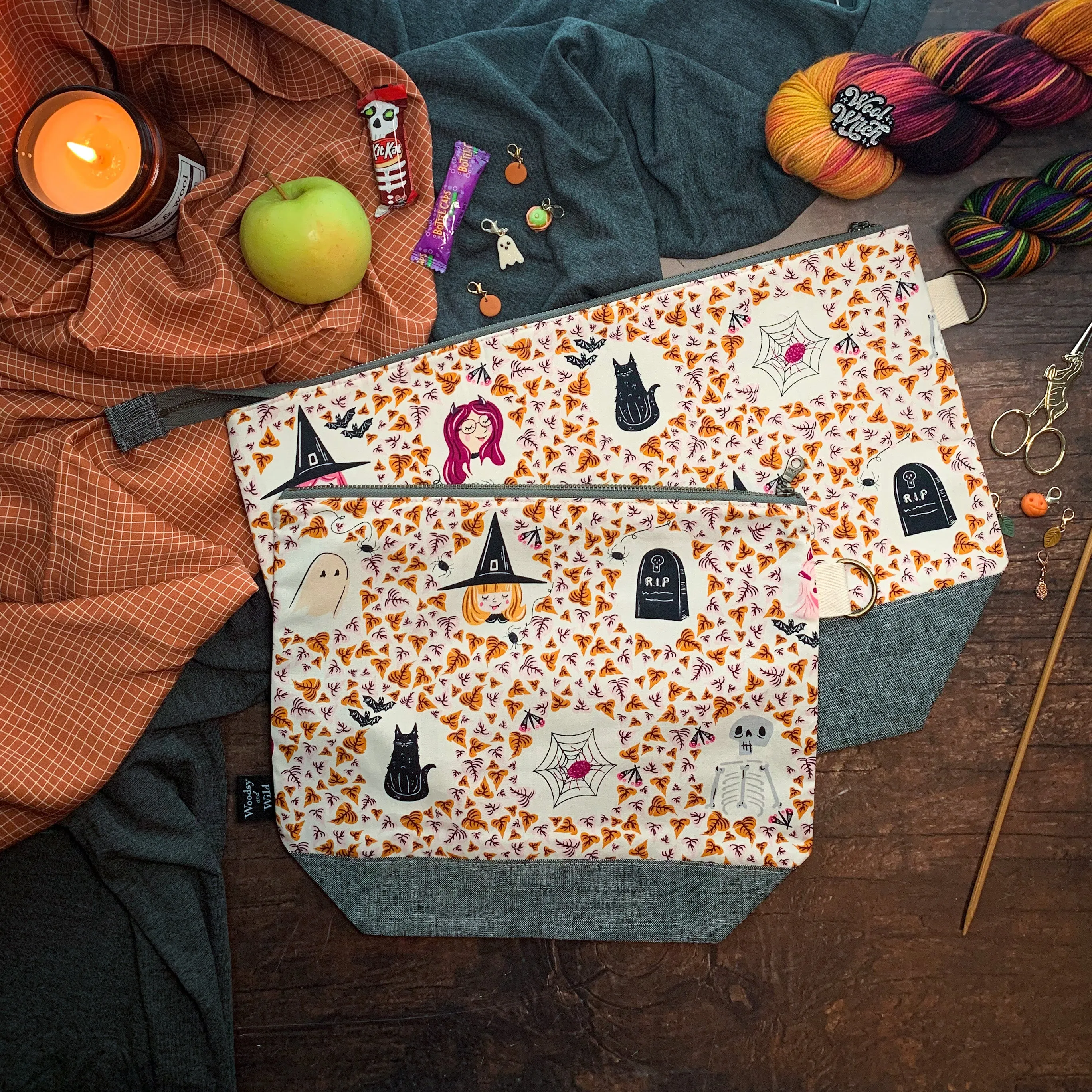 "Boo Crew"- Knitting Project Bag- Ready to Ship