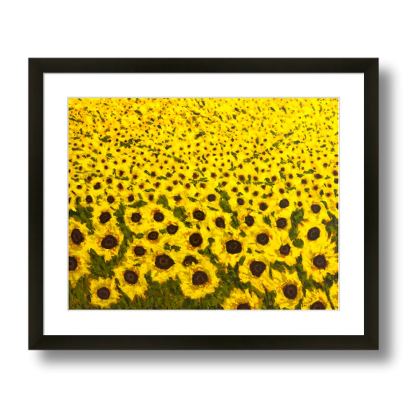 "Sunflower Field" Landscape Art Print