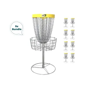 RAD Ace V2 Disc Golf Baskets Bundle of 9