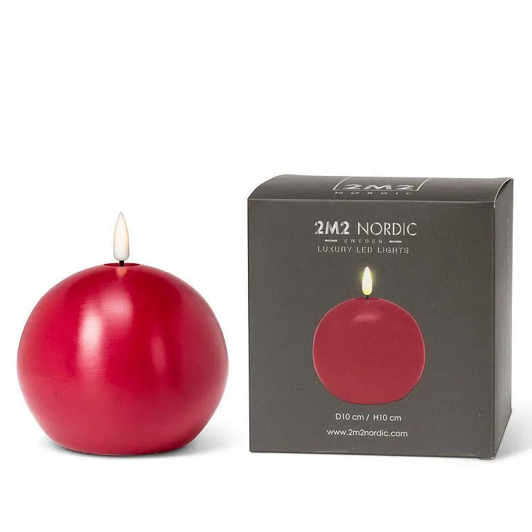 Red LED Ball Candle Set