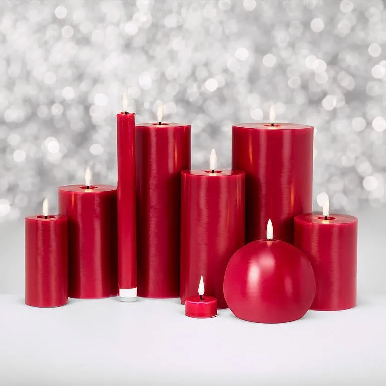 Red LED Ball Candle Set