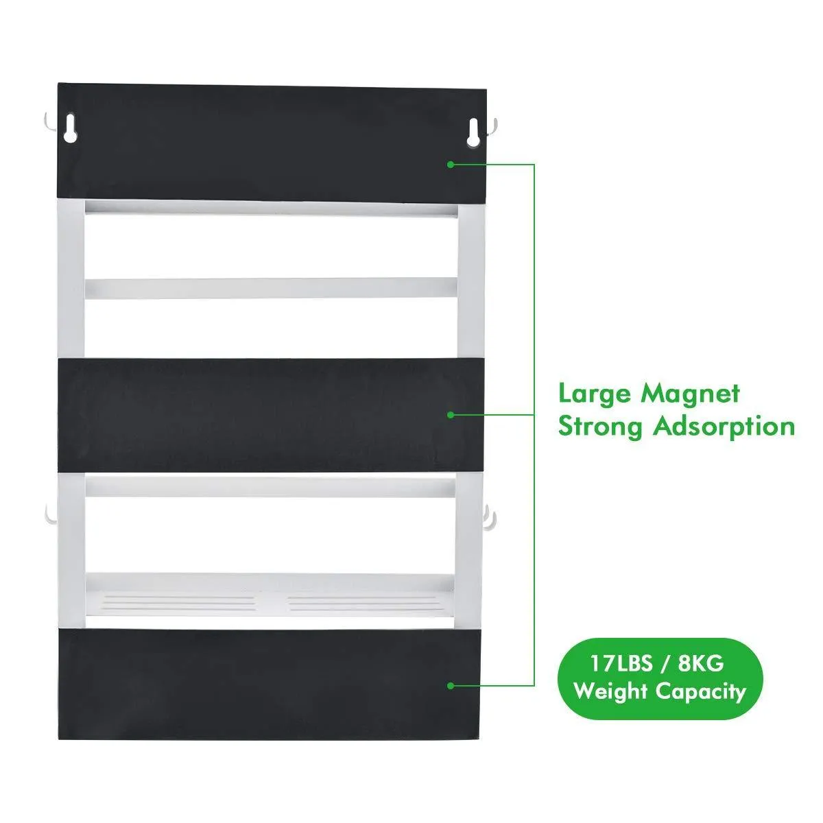 Refrigerator Organizer Rack Magnetic Kitchen Magnetic Holder With Hook Strong Power magnet For Paper Towel Holder Rustproof Spice Jars Rack Refrigerator Shelf Storage Hanger Oganizer Tool 19 X13X5.3IN