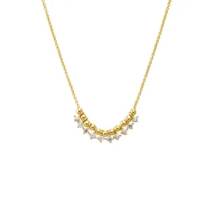 Solid Ball Curved Bar Necklace