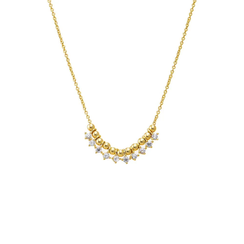 Solid Ball Curved Bar Necklace