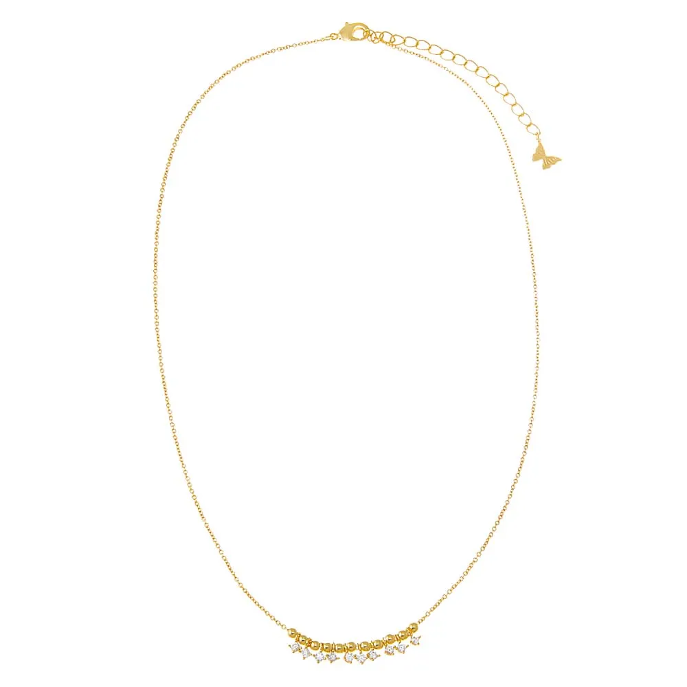 Solid Ball Curved Bar Necklace