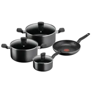 Tefal B491S785 Dark Stone 7 pcs set stewpots 22/24 cm lids, saucepan 16 cm, frypan 24 cm