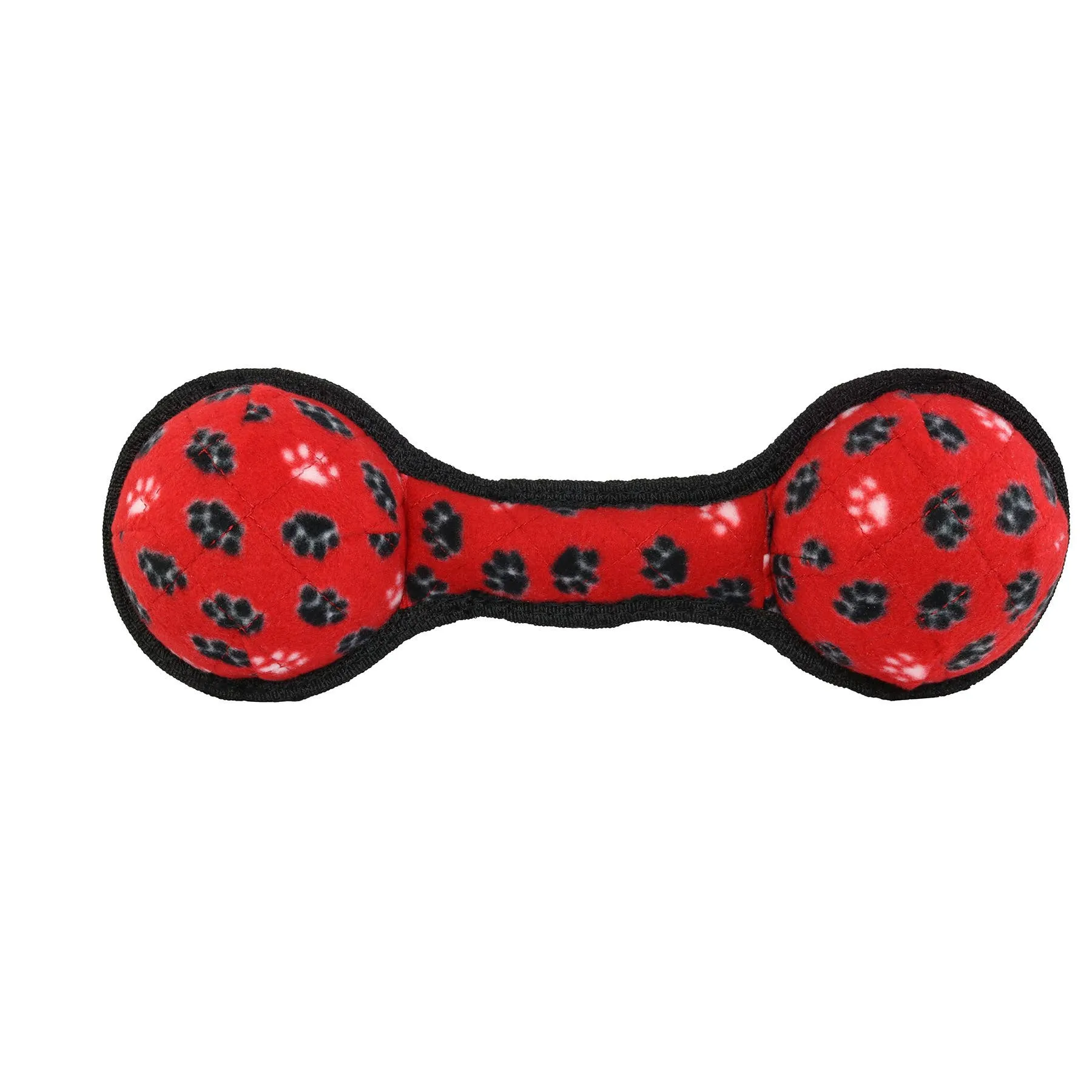 Tuffy Ultimate 2 Ball Tug Red Paw, Durable Squeaky Dog Toy