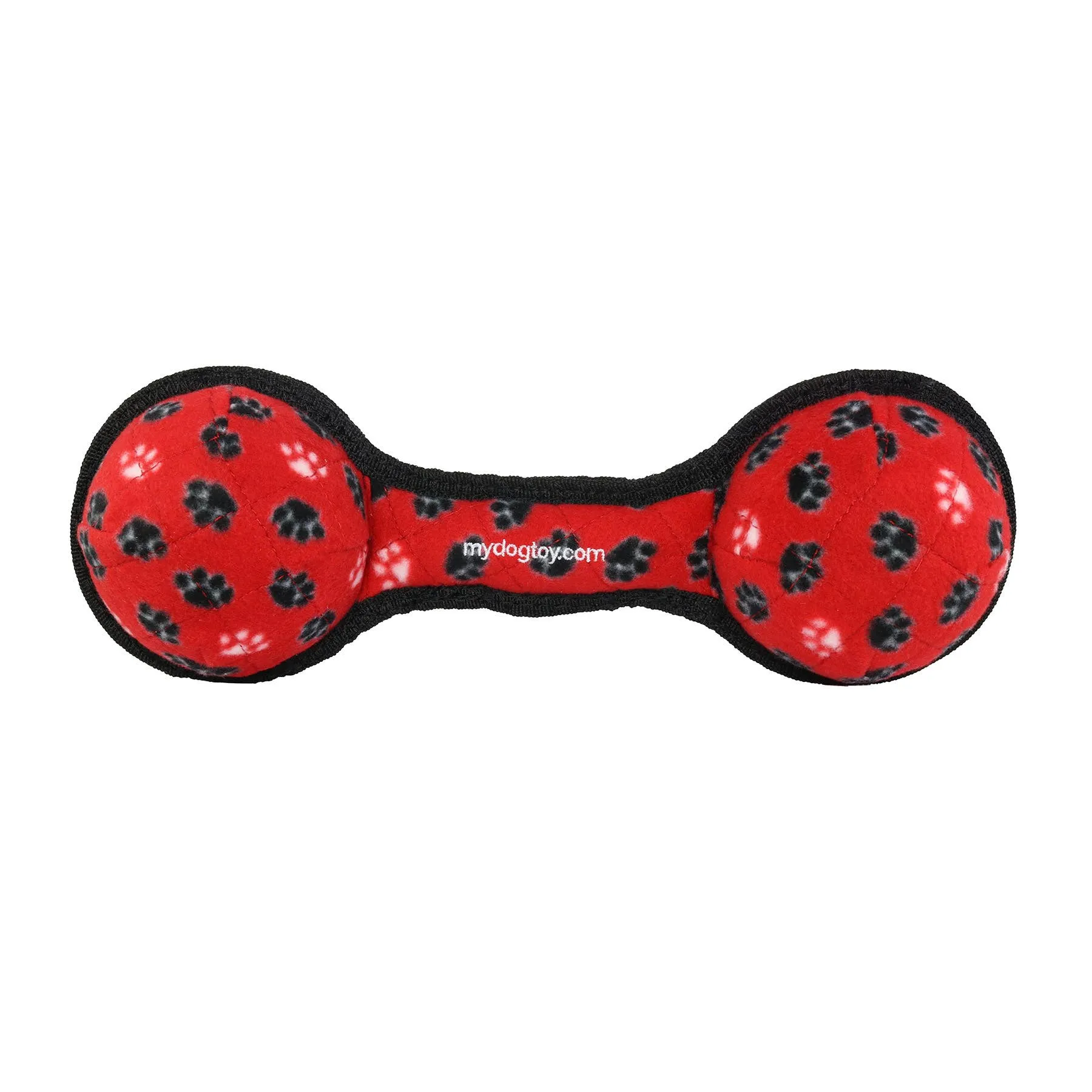 Tuffy Ultimate 2 Ball Tug Red Paw, Durable Squeaky Dog Toy