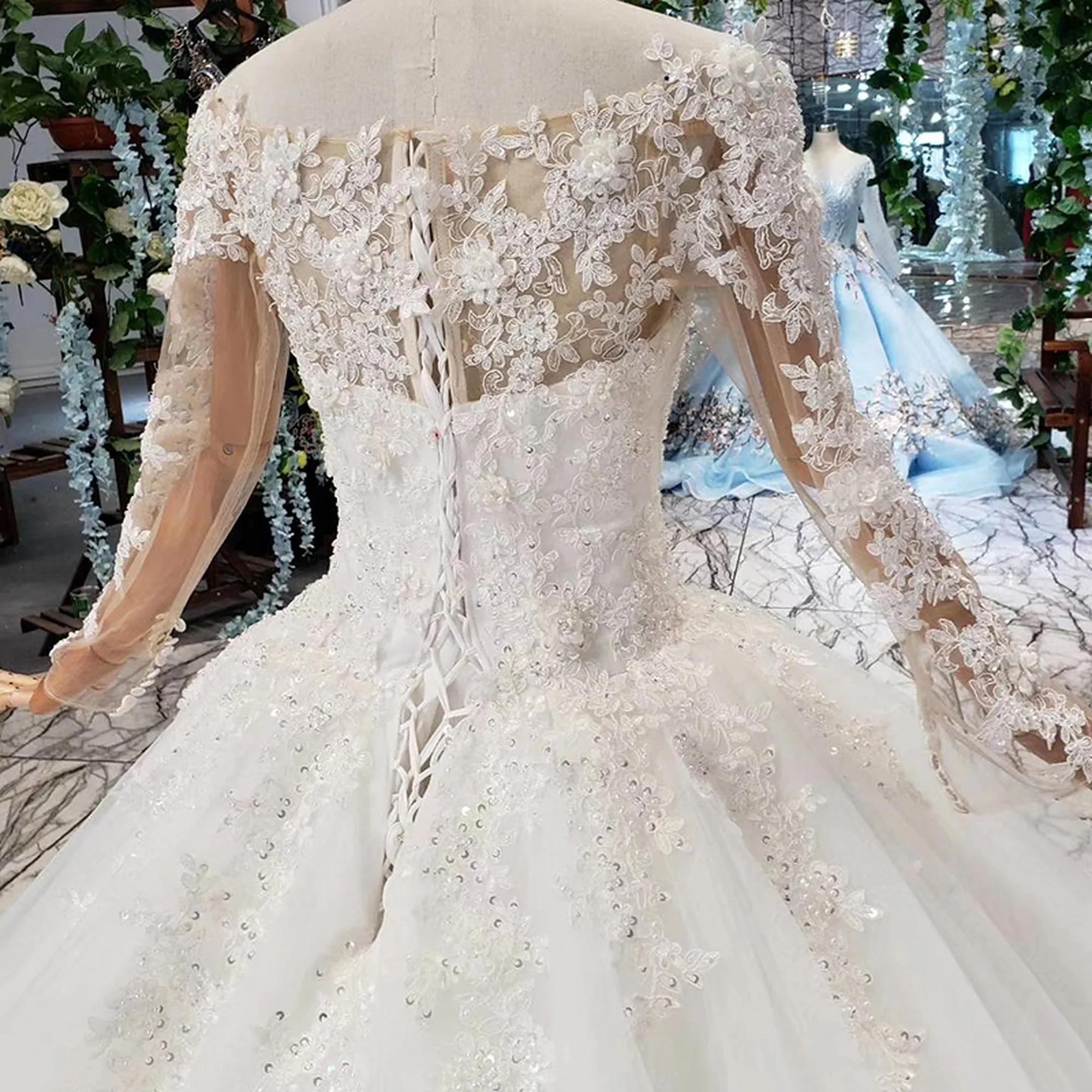 VB Elegant Off-Shoulder Ball Gown Bridal Dress