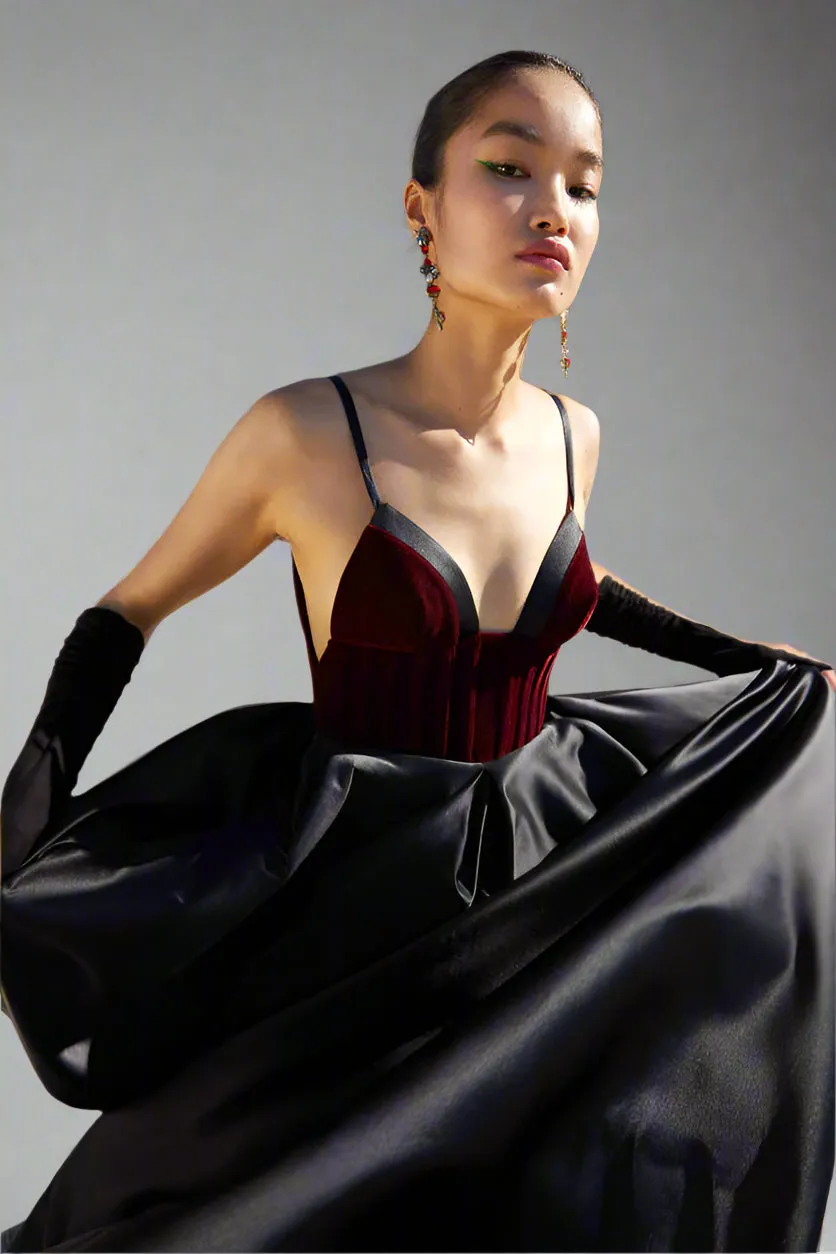 Vivian velvet corset bodice gown