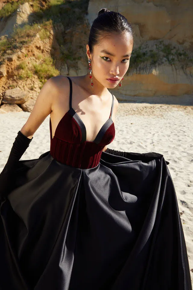 Vivian velvet corset bodice gown