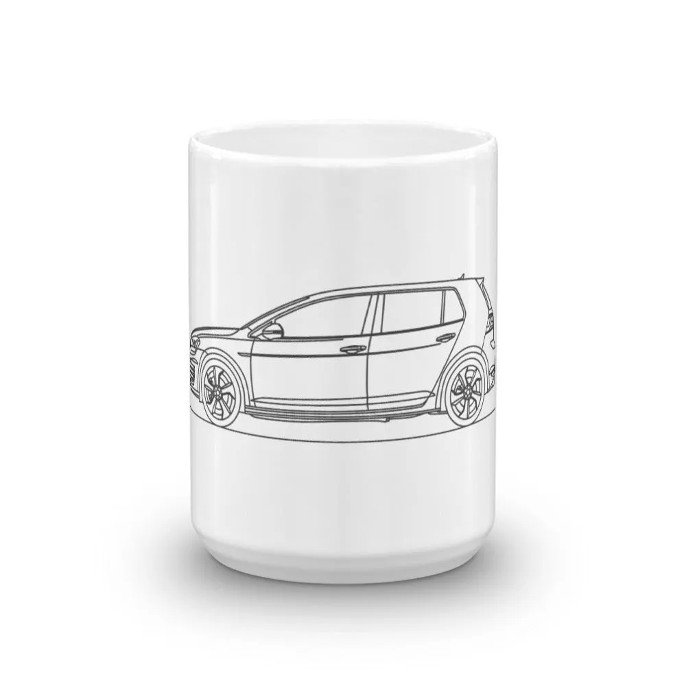Volkswagen Golf GTI MK7 silhouette Mug