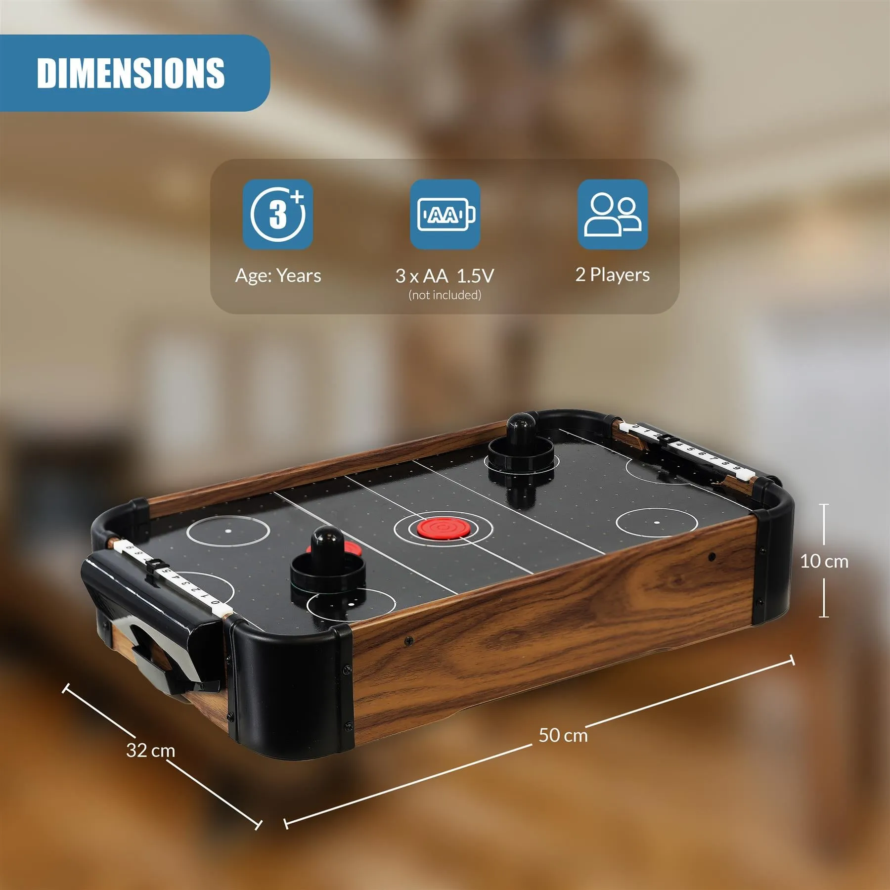 Wooden Mini Air Hockey Table