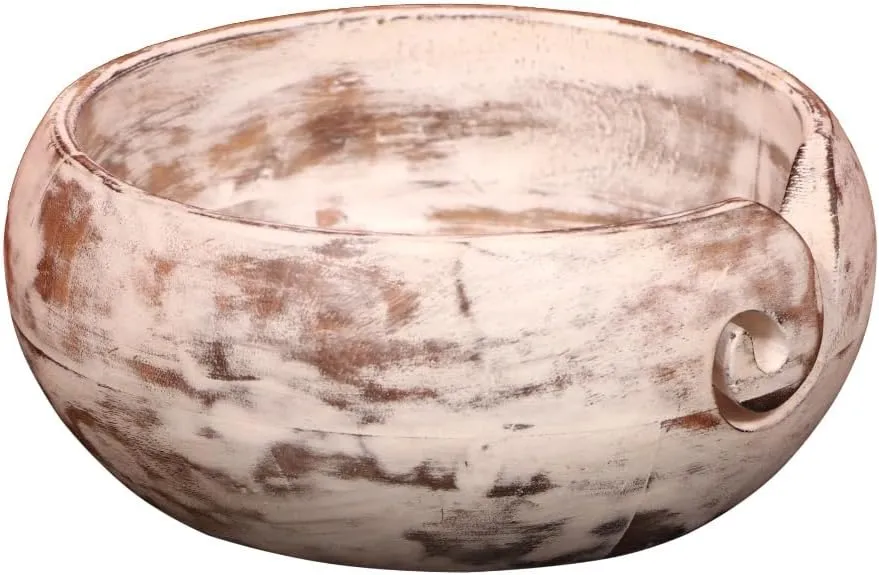 Yarn Bowl - IK Mango Wooden (7" x 7" x 3'')